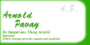 arnold pavay business card